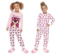 Disney Toy Story 5 Girls Pyjamas 2 Pack | Lotso Long Sleeve Pyjama Set | Beary Good Vibes Squad Top & Bottoms | 100% Cotton Kids PJs | Pink 18 Months to 12 Years (9-10 Years)