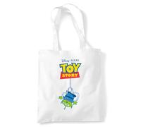 Disney Toy Story Alien The Claw Logo Grocery Travel Reusable Tote Bag, White