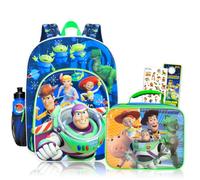 Disney Toy Story Backpack with Lunchbox for Kids - Bundle with 16" Woody and Buzz Lightyear School Bag, Lunch Box, Water Bottle, Stickers, More | Toy Story Backpack and Lunchbag Set
