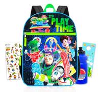 Disney Toy Story Backpack for Boys - Bundle 16" Buzz Lightyear Backpack, Water Bottle, Stickers, More | Toy Story School Bag for Kids, Boys, Girls