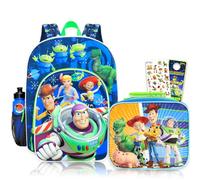 Disney Toy Story Backpack with Lunchbox for Kids - Bundle with 16" Woody and Buzz Lightyear School Bag, Lunch Box, Water Bottle, Stickers, More | Toy Story Backpack and Lunchbag Set