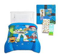 Disney Toy Story Bedspread Twin Set for Kids - Bundle with Toy Story Quilted Bedspread for Twin Bed Plus Stickers, More | Toy Story Twin Bedding Set for Boys