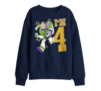 Disney Toy Story Birthday Buzz I'M 4 Kids Sweatshirt, Navy, 7-8