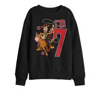 Disney Toy Story Birthday Woody I'M 7 Kids Sweatshirt, Black, 9-11