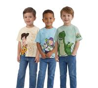 Disney Toy Story Boys Multicoloured T-Shirt | 3-Pack Woody, Buzz & Rex Graphic Tees | Crew Neck Short Sleeve Top with Character Print | Everyday Wear School Outfit Merch - 6-7 Years