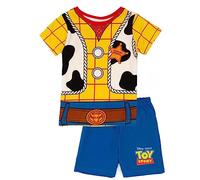 Disney Toy Story Boys Pyjama Set | Kids Woody Cowboy Short-Sleeve T-Shirt and Blue Shorts PJs Bundle | Sheriff Costume Nightwear for Children | Short Leg & Short Sleeve Loungewear Pajama Gift
