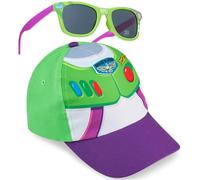 Disney Toy Story Buzz Lightyear Boys Baseball Cap Sunglasses Set, Adjustable Summer Sun Hat UV400 Shades, Holiday Essentials (Multi Buzz)