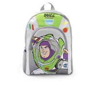 Disney Toy Story Buzz Lightyear Boys Grey Green Backpack | Zip-Up School Rucksack with Front Pocket & Mesh Side Pocket | Padded Shoulder Straps Character Design Merch