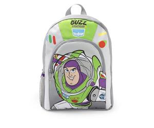 Disney Toy Story Buzz Lightyear Boys Grey Green Backpack | Zip-Up School Rucksack with Front Pocket & Mesh Side Pocket | Padded Shoulder Straps Character Design Merch