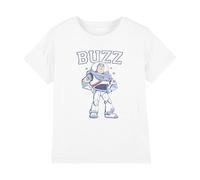 Disney Toy Story Buzz Lightyear Collegiate Kids T Shirt, White, 7-8