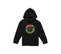 Disney Toy Story Christmas Wreath Toy Story, Monsters Inc., Cars, Up Youth Kids Pull-Over Hoodie, Black | Size: 7-8 Years Disney Black 7-8 Years