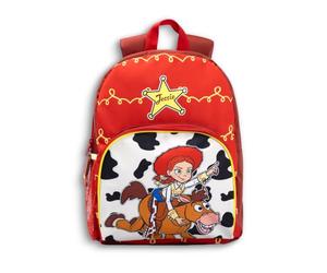 Disney Toy Story Girls Red Jessie Backpack | Adjustable Padded Straps, Front Zip Pocket & Mesh Side Pocket | Back to School Rucksack with Bullseye Graphic Merch