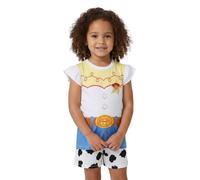 Disney Toy Story Girls White Jessie Pyjama Set | Short Sleeve Graphic Top & Cow Print Shorts | Elasticated Waistband Nightwear | Kids Sleepwear Merch - 5-6 Years
