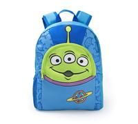 Disney Toy Story Green Alien Blue Backpack | Pizza Planet Graphic School Bag with Padded Straps & Zip Closure Merch