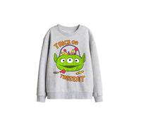 Disney Toy Story Green Alien Trick Or Treat Pumpkin Kids Sweatshirt, Athletic Heather in Grey | Size: 9-11 Years Disney Grey 9-11 Years