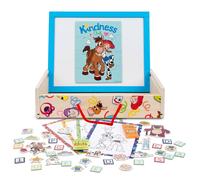 Disney Toy Story Art & Craft Wooden Carry Case for Kids - 110 Pieces Craft Kit with Alphabet, Character Magnets, Colouring Sheets, Pen, Eraser & Clock Hanger, for Age 3 Years & UP - Creation Station