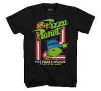 Disney Toy Story Mens' Pizza Planet Alien Japanese Kanji Graphic T-Shirt, Black Update, XXL