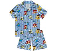 Disney Toy Story Pyjamas, Button Up Short Sleeve Boys Pyjamas Set, Buzz Lightyear, Woody And Jessie Pyjama Set, Striped Boys Pjs, Blue 2-3 Years