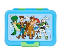 Disney Toy Story Sandwich Box for Kids - Lunch Container with Woody, Buzz Lightyear, Rex, Jessie & Bullseye Characters - Sky-Blue & Green, Easy-Open Clip, Durable & Spacious for School & Travel