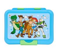 Disney Toy Story Sandwich Box for Kids - Lunch Container with Woody, Buzz Lightyear, Rex, Jessie & Bullseye Characters - Sky-Blue & Green, Easy-Open Clip, Durable & Spacious for School & Travel
