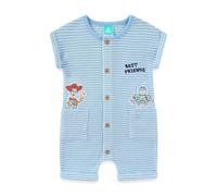 Disney Toy Story Woody and Buzz Lightyear Baby Boys Button Down Waffle Knit Romper, blue, 18 Monate