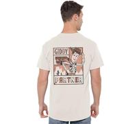 Disney Toy Story Woody Giddy Up Front Back Unisex T Shirt, Natural, Large
