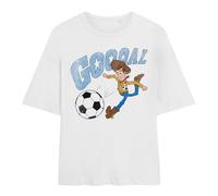 Disney Toy Story Woody Goal Ladies Oversized T Shirt, White, Medium