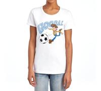 Disney Toy Story Woody Goal Womens T Shirt, White, XL