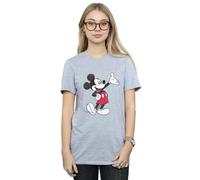 Disney Traditional Wave Mickey Mouse Boyfriend T-Shirt In Grey Grey