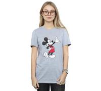 Disney Traditional Wave Mickey Mouse Boyfriend T-Shirt In Grey Grey XXXL