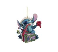 Disney Traditions Stitch Unwrapping Gift Hanging Ornament