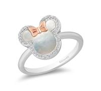 Disney Treasures Minnie Sterling Silver MOP & 0.10ct Diamond Ring