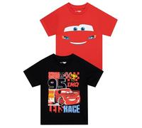 Disney Tshirt 2 Pack | Cars Lightning McQueen Top | Boys’ T-Shirts | T-Shirt Pack of Two | Red | 7-8 Years