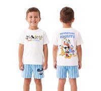 Disney Tshirt And Shorts Set, Mickey Mouse Co Ord Set For Boys, Mickey, Donald, Goofy And Pluto Boys Shorts And T-Shirt Sets, White 7-8 Years