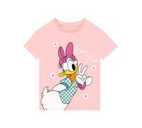 Disney Tshirt, Daisy Duck Girls Tshirt with Embroidered Flowers, Short Sleeve Girls Top, Pink, 4-5 Years