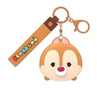 Disney Tsum Tsum 3D Character Design Handy Mirror Keychain with Hand Strap, Metal Chain and Keyring, Dale, Medium