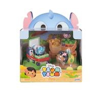 Disney Tsum Tsum Lilo & Stitch Story Moment Set, Figures Stand 7 cm tall & Stackable, Includes a Medium Stitch & Lilo Figures with Small Angel & Crump Figures, for Kids Ages 6+