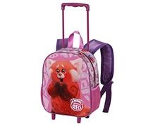 Disney Turning Red Yaay-Small 3D Backpack with Wheels, Pink, 13 x 26 x 34 cm, Capacity 12.5 L