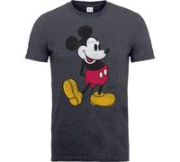 Disney Unisex Adult Mickey Mouse Vintage T-Shirt - Charcoal Grey - Charcoal Grey - M