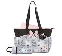 Disney Unisex Baby Cudlie Diaper Tote Moms | Large Spacious Travel Boy and Girl | 17-inch Multi-Functional Bag, Mickey Mouse Print