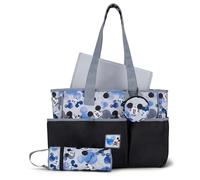 Disney Unisex Baby Tote Diaper Bag, Mickey Blue White, L