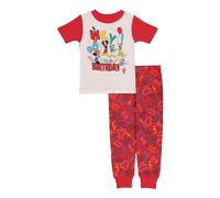 Disney unisex-child 2-piece Snug-fit Cotton Holiday Pajama Set Soft & Cute for Kids HEY BIRTHDAY 18M