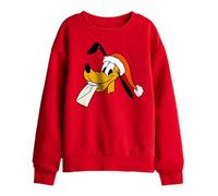 Disney Unisex Kids Disney Pluto Santa Hat Kids Sweatshirt, Red Sweatshirt