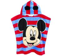 Disney Mickey Mouse 3D Ears Poncho Towel for Kids | OneSize Hooded Bath Towelling for Girls and Boys | Beach Swim Cover Up for Children and Toddlers Blue