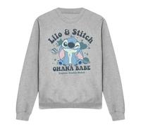 Disney Lilo and Stitch Ohana Babe Adults Crew Sweatshirt, Heather Grey, S