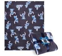 Disney Stitch Fleece Bed Blanket Soft Cosy Bed Throw Bedroom Decor Plush Throw Comforter 150 x 130cm for Bedroom Travel Sleepovers Stitch Gifts (Blue Stitch)