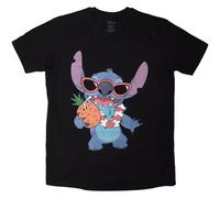 Disney Unisex T-Shirt: Lilo & Stitch Stitch Pineapple (Black) (Small)