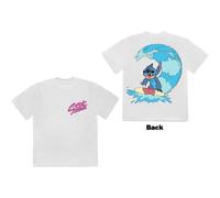 (L, White) Disney Stitch Surf T Shirt