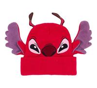 Concept One Unisex's Disney Stitch Beanie Hat, Leroy Cuff Winter Knit Cap with 3D Ears and Antenna, Red, One Size