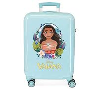 Disney Vaiana Cabin Suitcase Blue 38x55x20cm Rigid ABS Combination Closure Side 34L 2kg 4 Double Wheels